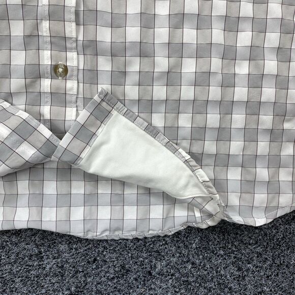 Orvis Teal Shirt Button Checkered Roll-Tab Sleeves #2TK9 Shirt Size Large - Picture 5 of 8